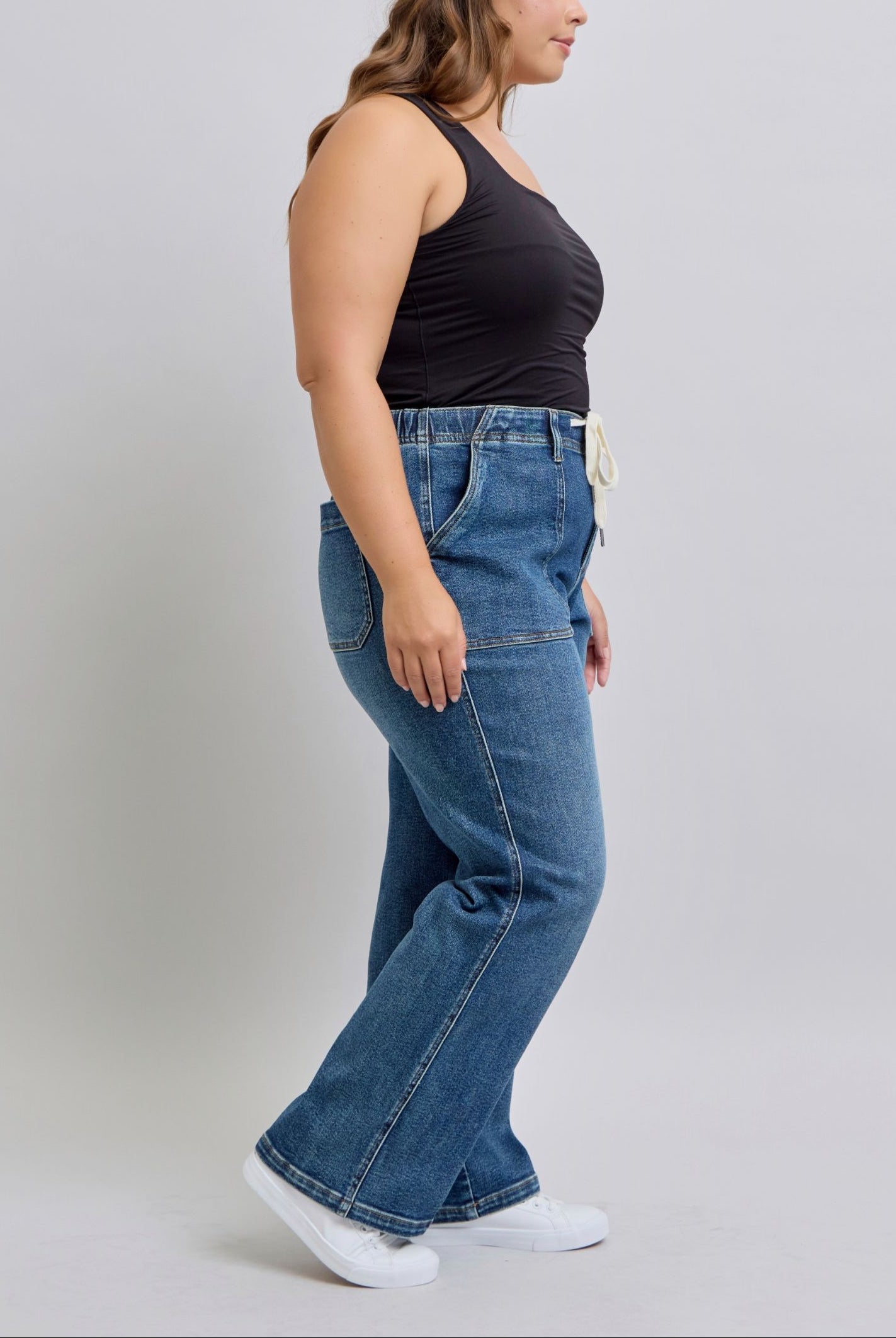 32" Judy Blue HW Drawstring Utility Pocket Wide