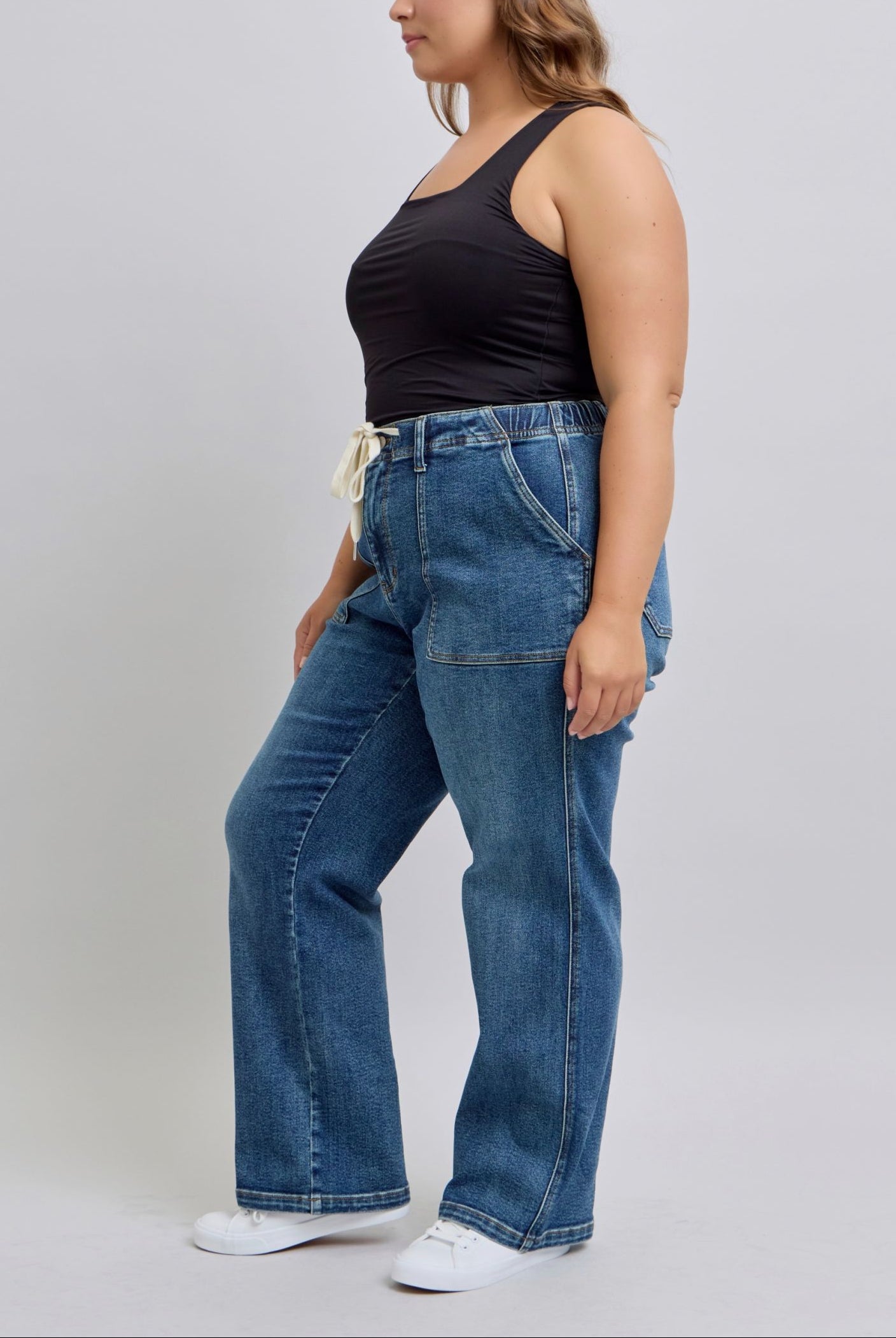 32" Judy Blue HW Drawstring Utility Pocket Wide