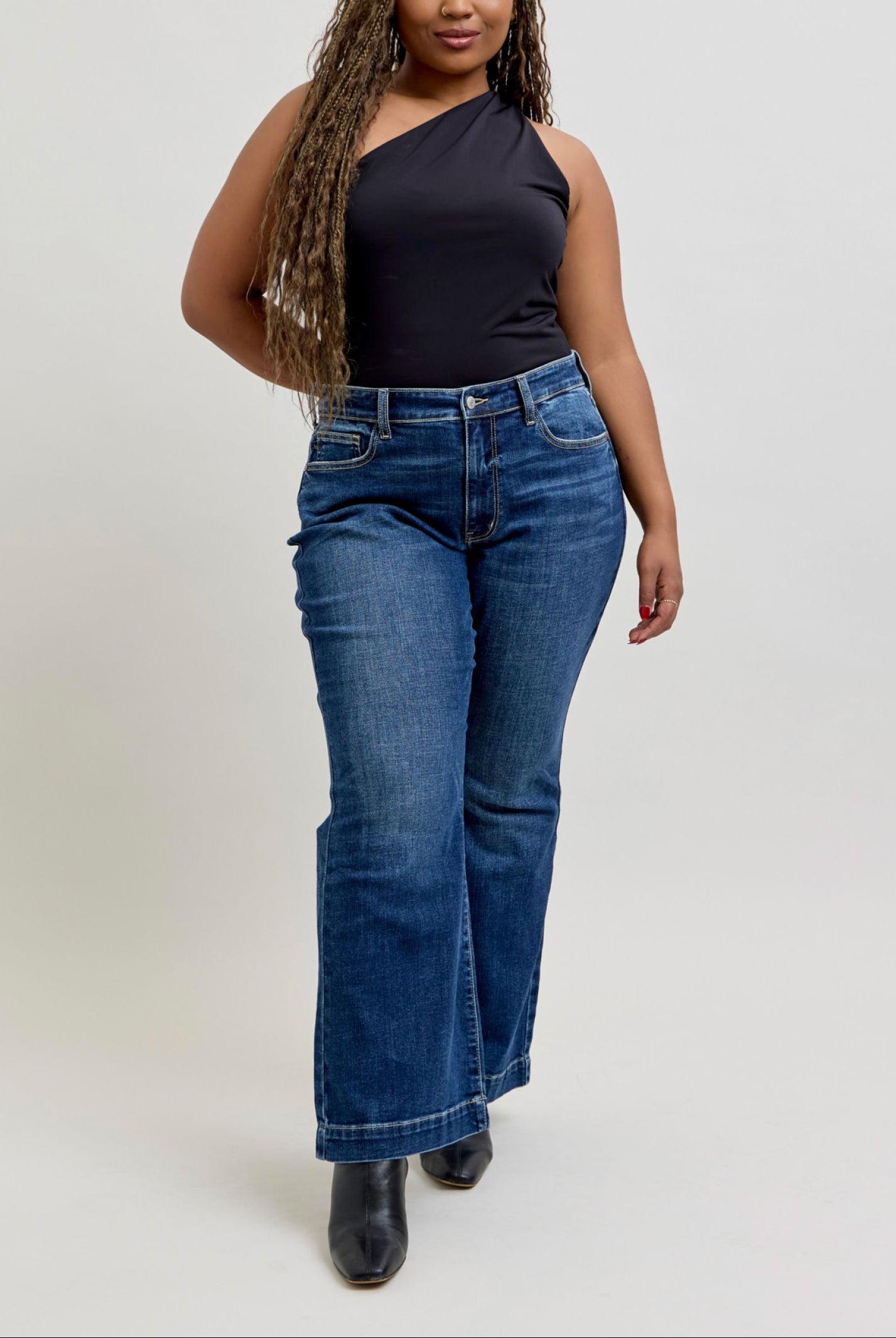 Judy Blue HW Dark Wash Trouser Flare