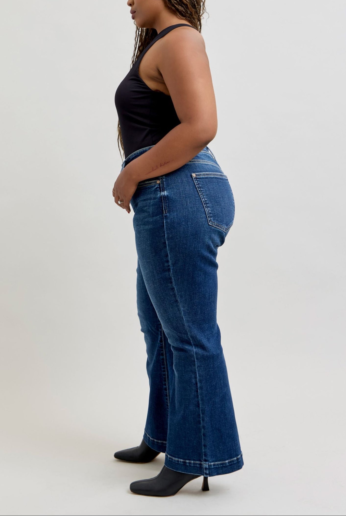 Judy Blue HW Dark Wash Trouser Flare