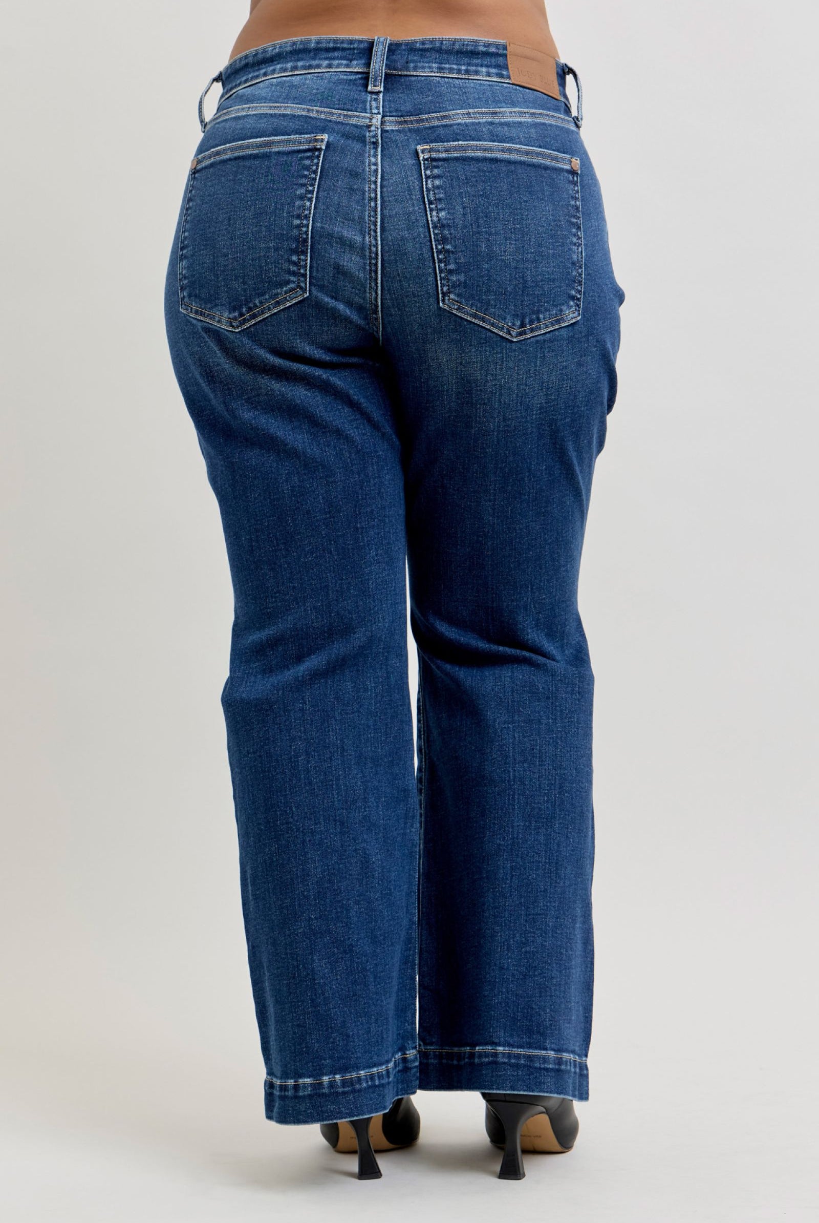 Judy Blue HW Dark Wash Trouser Flare