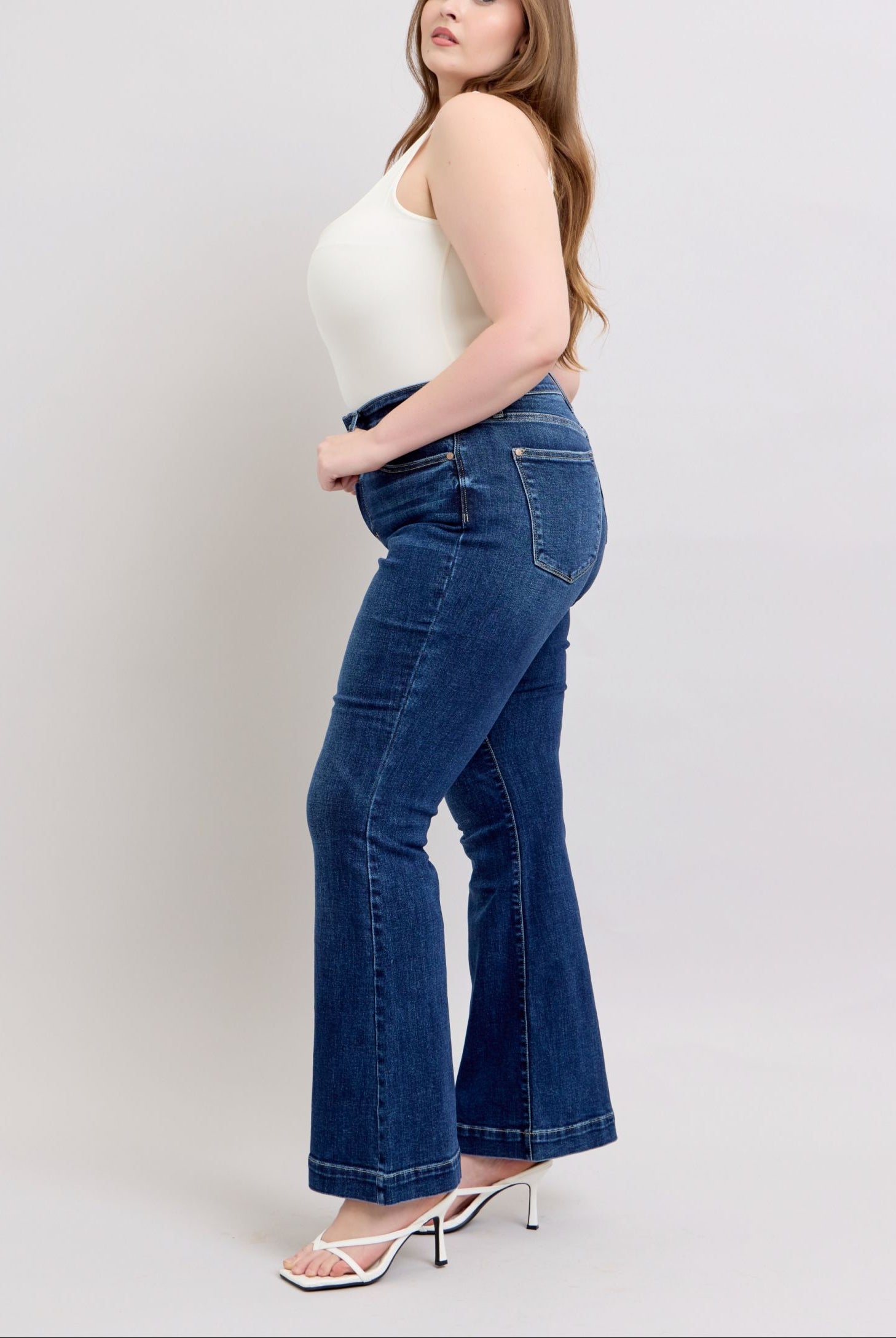 Judy Blue HW Dark Wash Trouser Flare