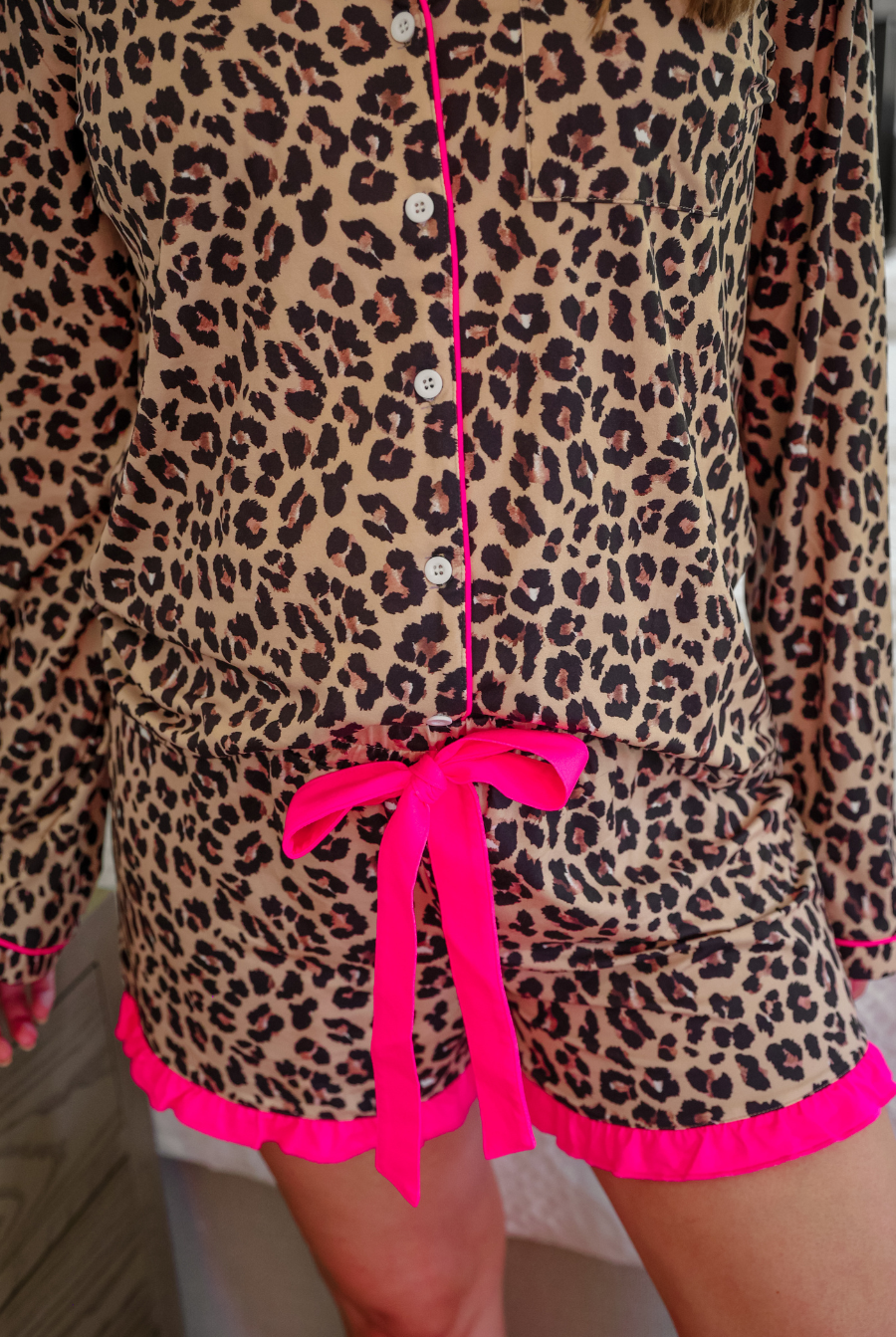 Leopard Ruffle Pajama Set