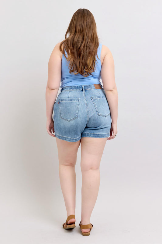 Judy Blue HW Denim Trouser Short
