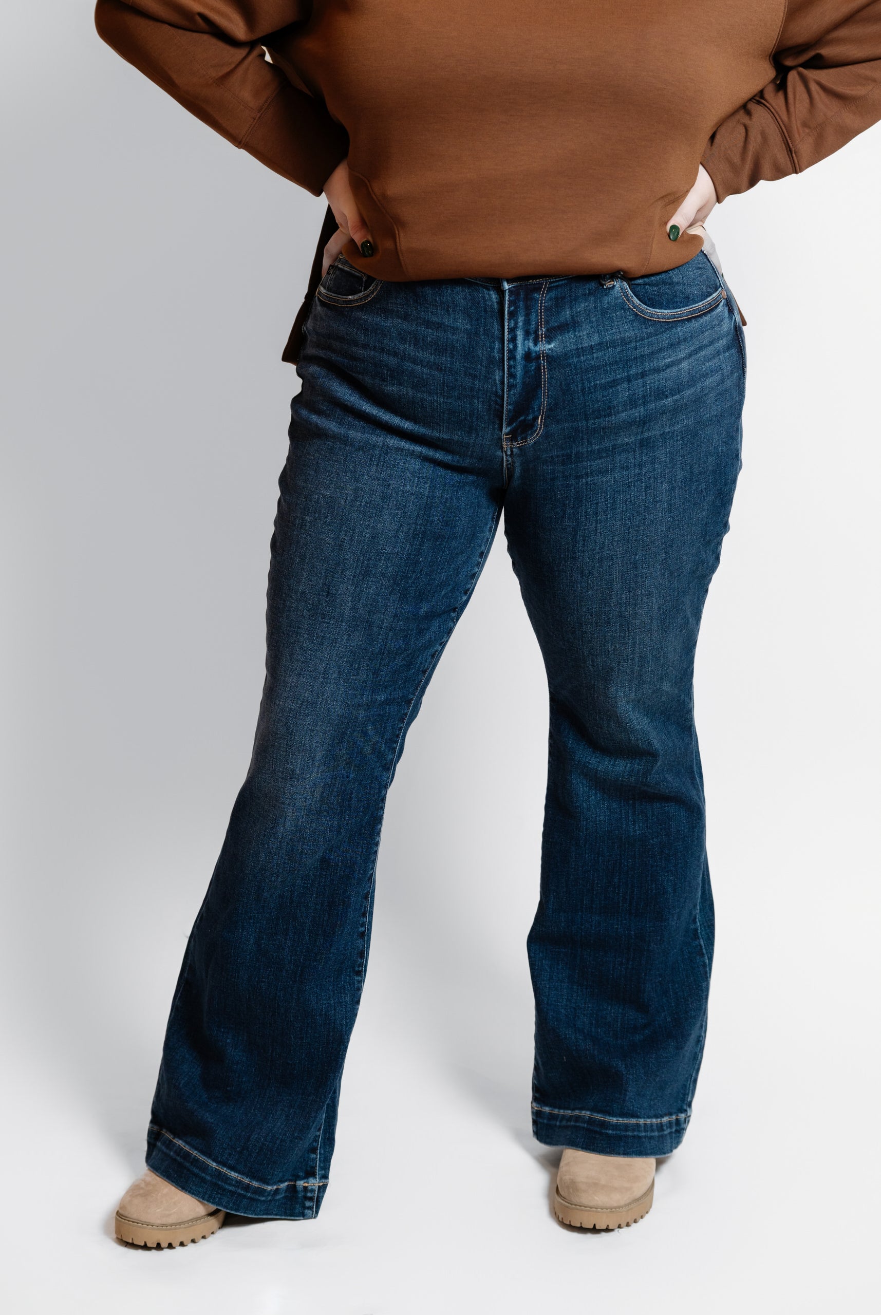 Judy Blue HW Dark Wash Trouser Flare