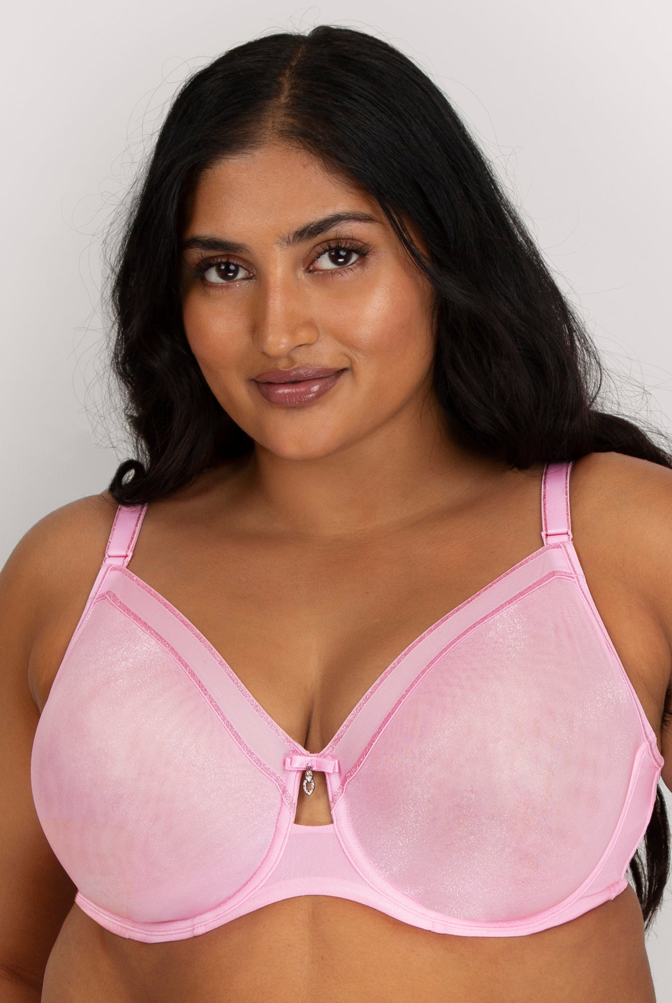 Liza Shimmer Unlined Mesh Full Coverage Underwire Bra