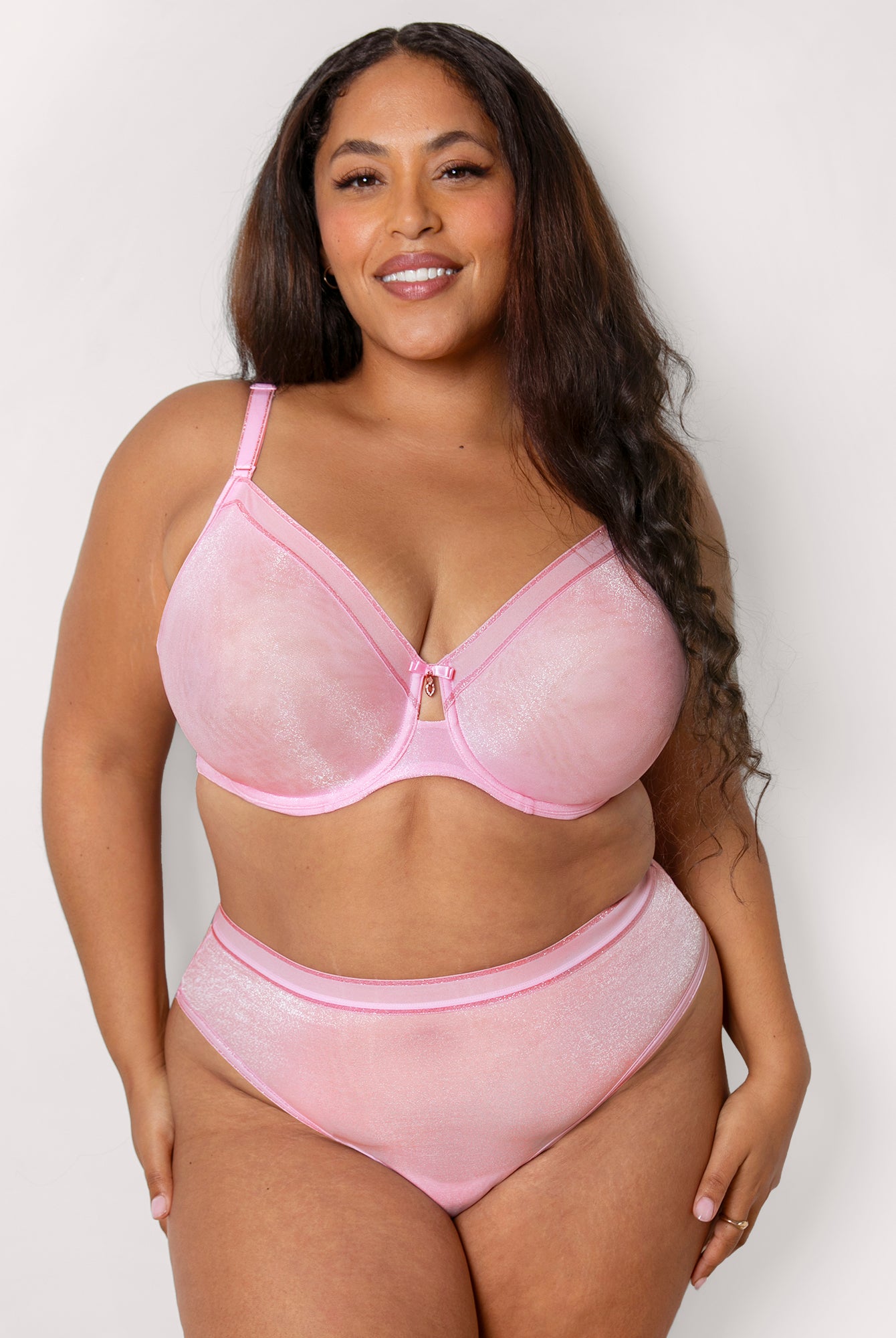 Liza Shimmer Unlined Mesh Full Coverage Underwire Bra