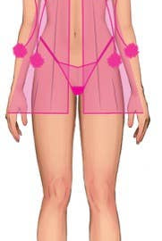 Marilyn Marabou & Mesh Babydoll & G-String Set