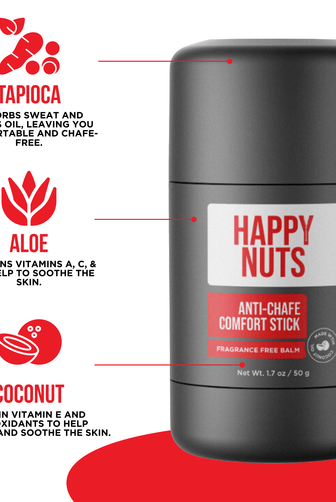 Happy Nuts Anti-Chafe Stick 1.7oz