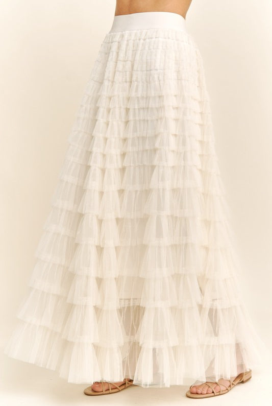 Cascade Tulle Mesh Skirt