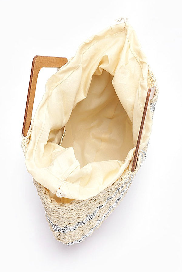 Metallic Straw Clutch
