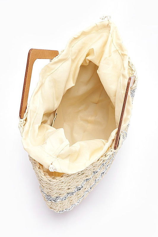 Metallic Straw Clutch