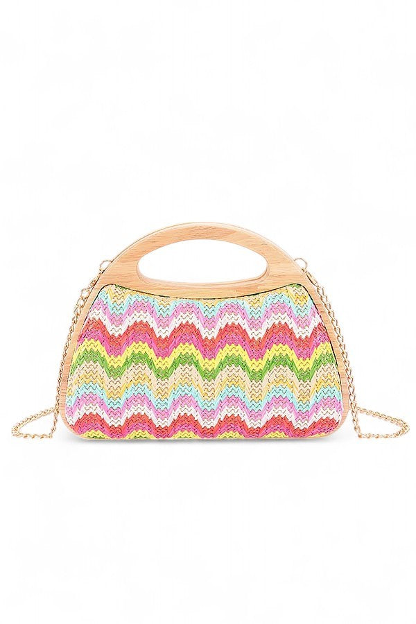 Chevron Wooden Clutch
