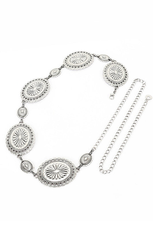 Silver Concho Chain Belt