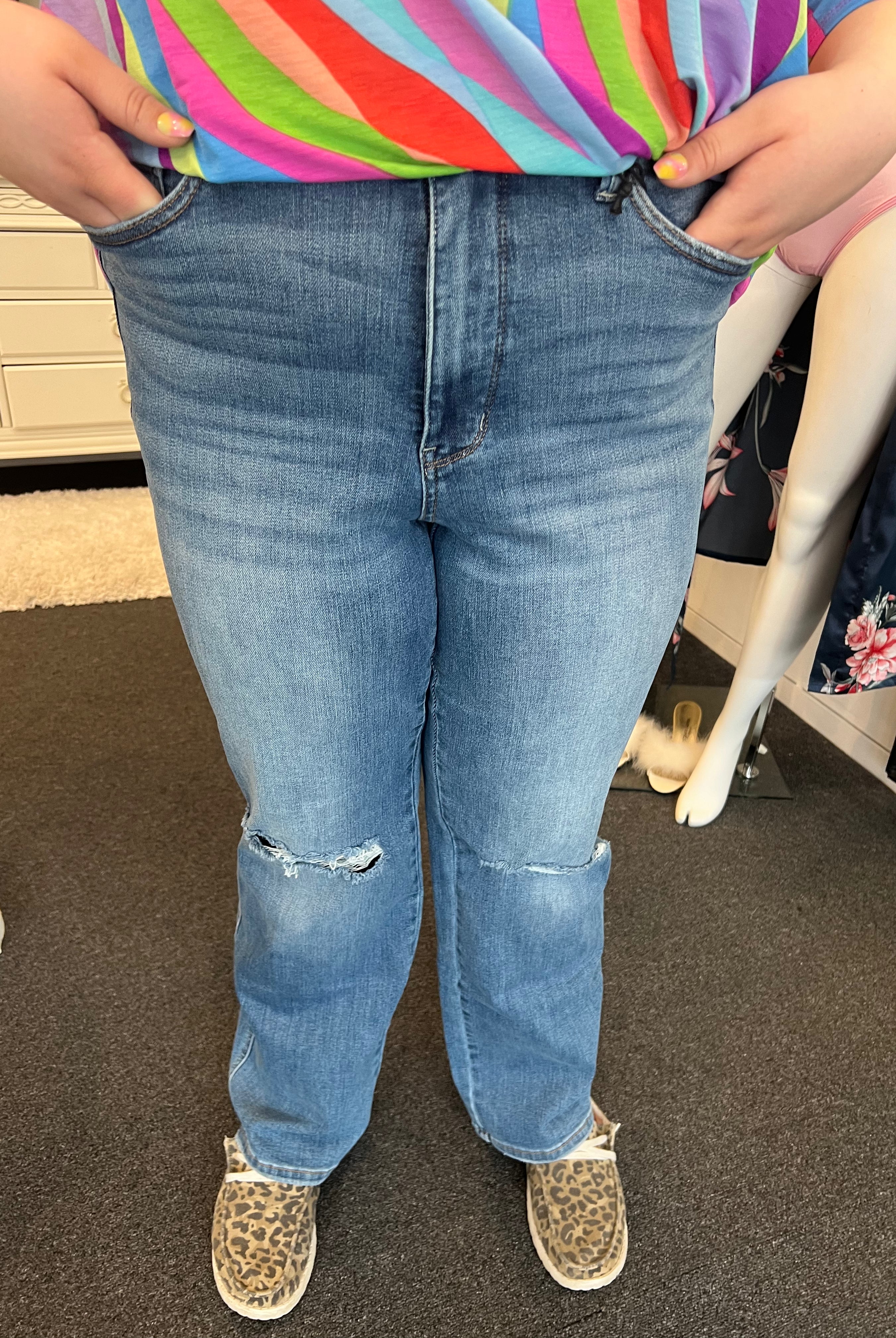 Tummy Control Destroyed Straight Judy Blue