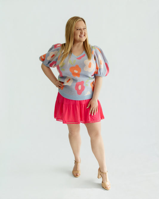 Puff Floral Sweater