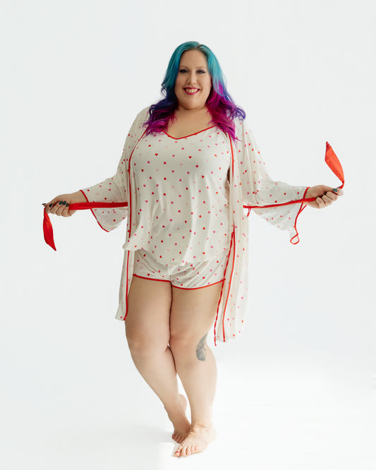 All Over Hearts Knit Robe