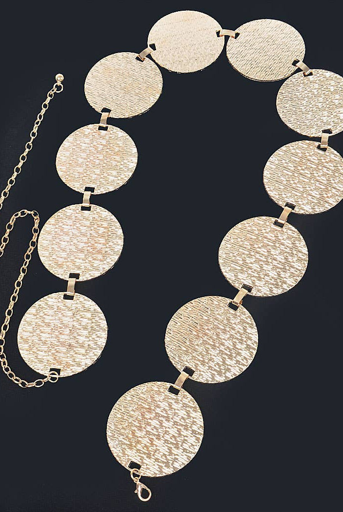 Textured Disc Gold Belt