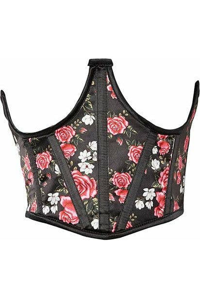 Lavish Floral Satin Open Cup Waist Cincher
