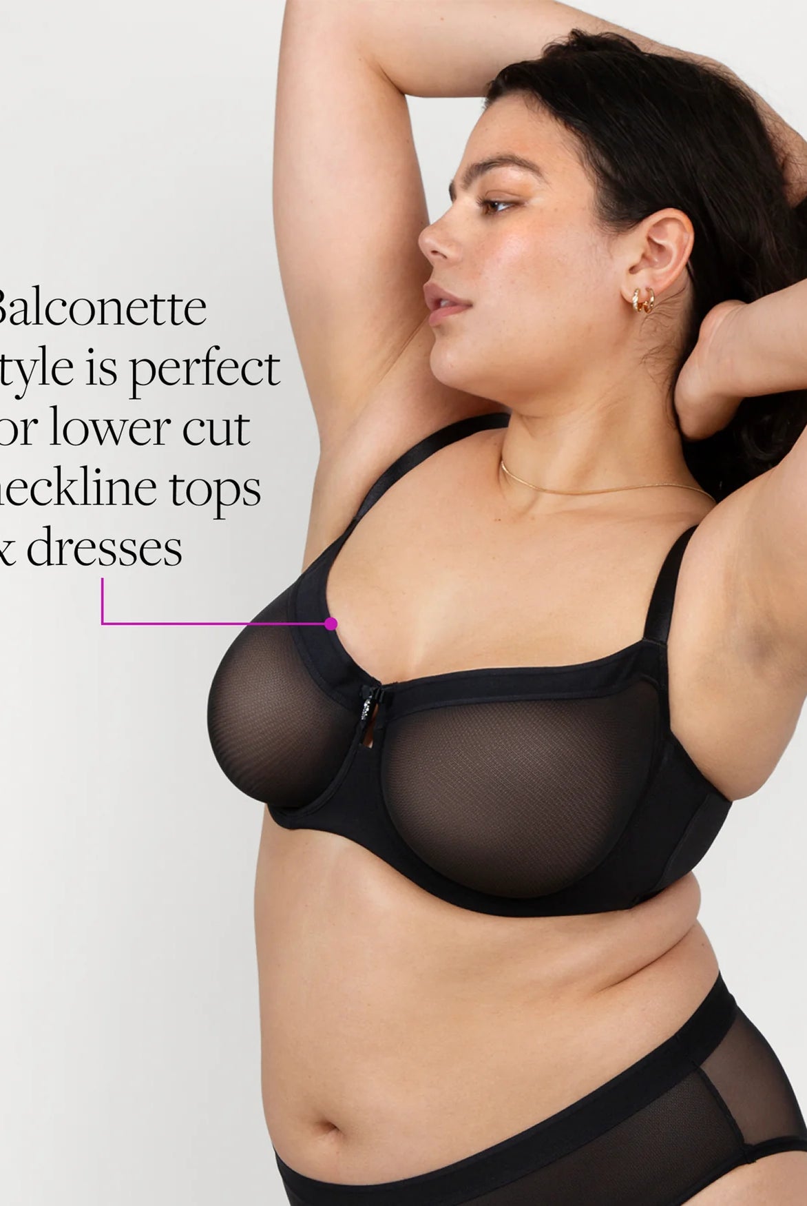 Tina Mesh Unlined Balconette Bra