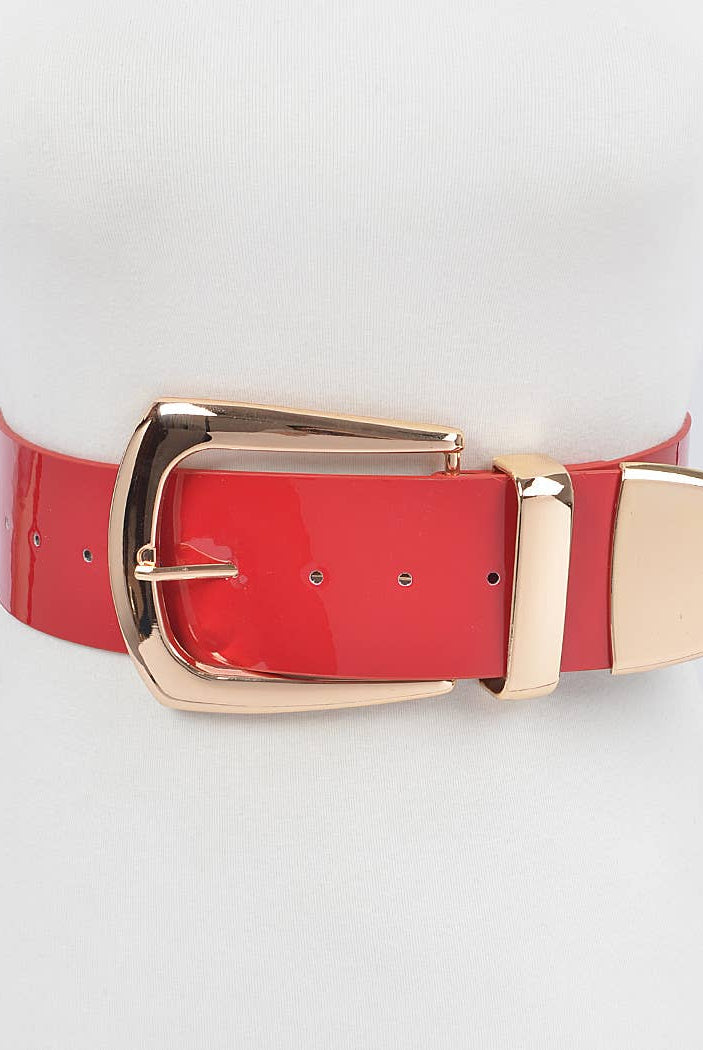 Wide Patent Leather Belt