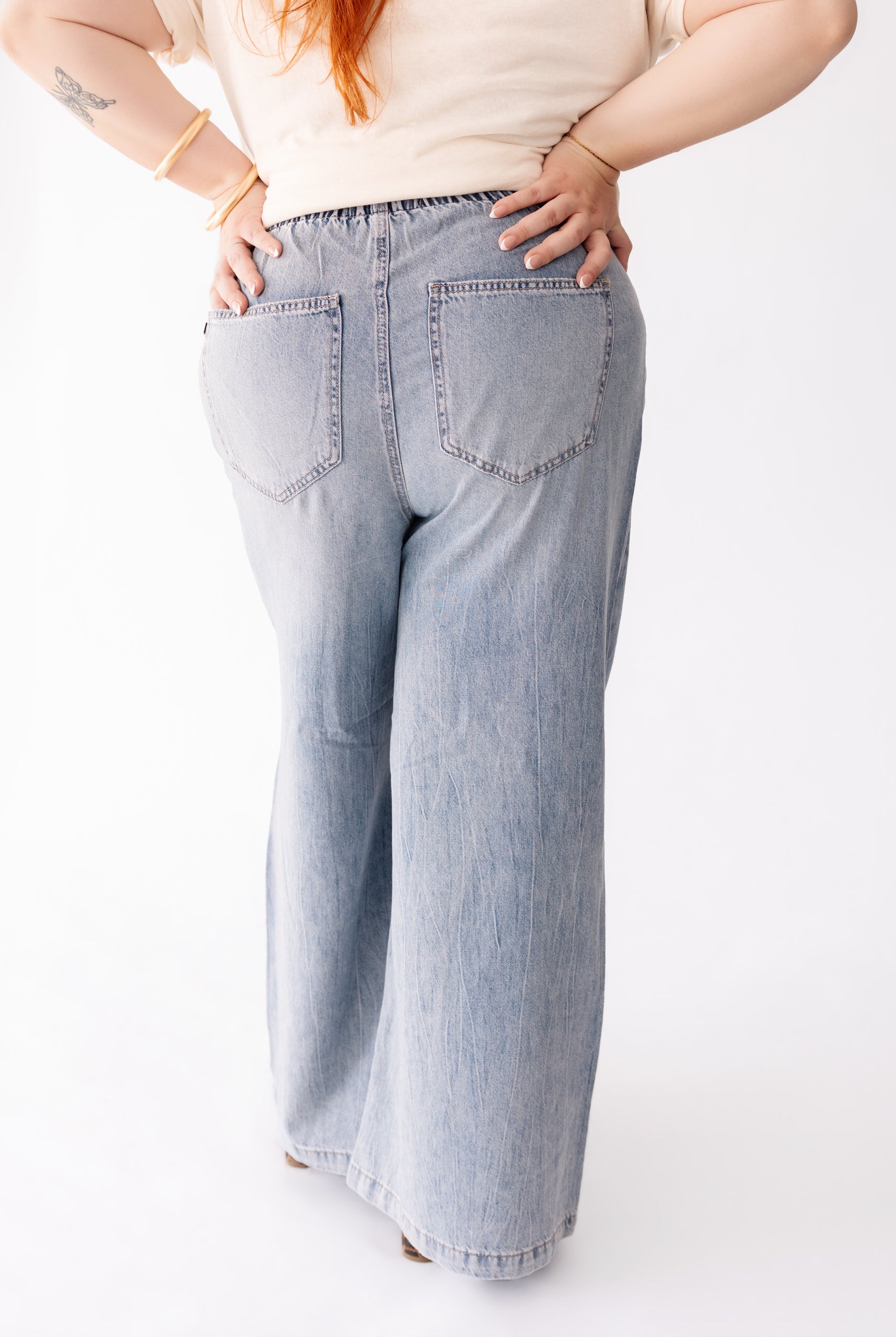 30" Judy Blue HW Drawstring Featherweight Palazzo