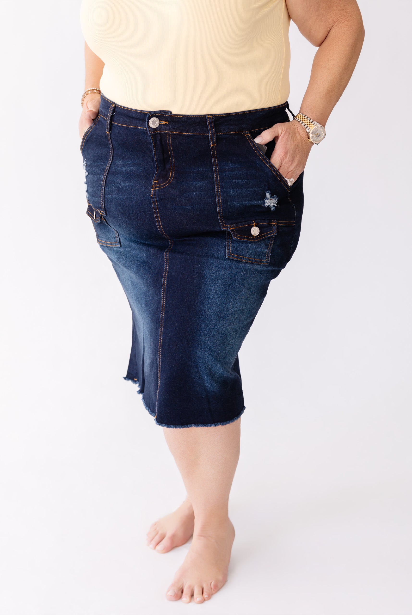 Denim Cargo Skirt