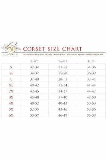 Top Drawer Black Fishnet Double Steel Boned Curvy Cut Waist Cincher Corset