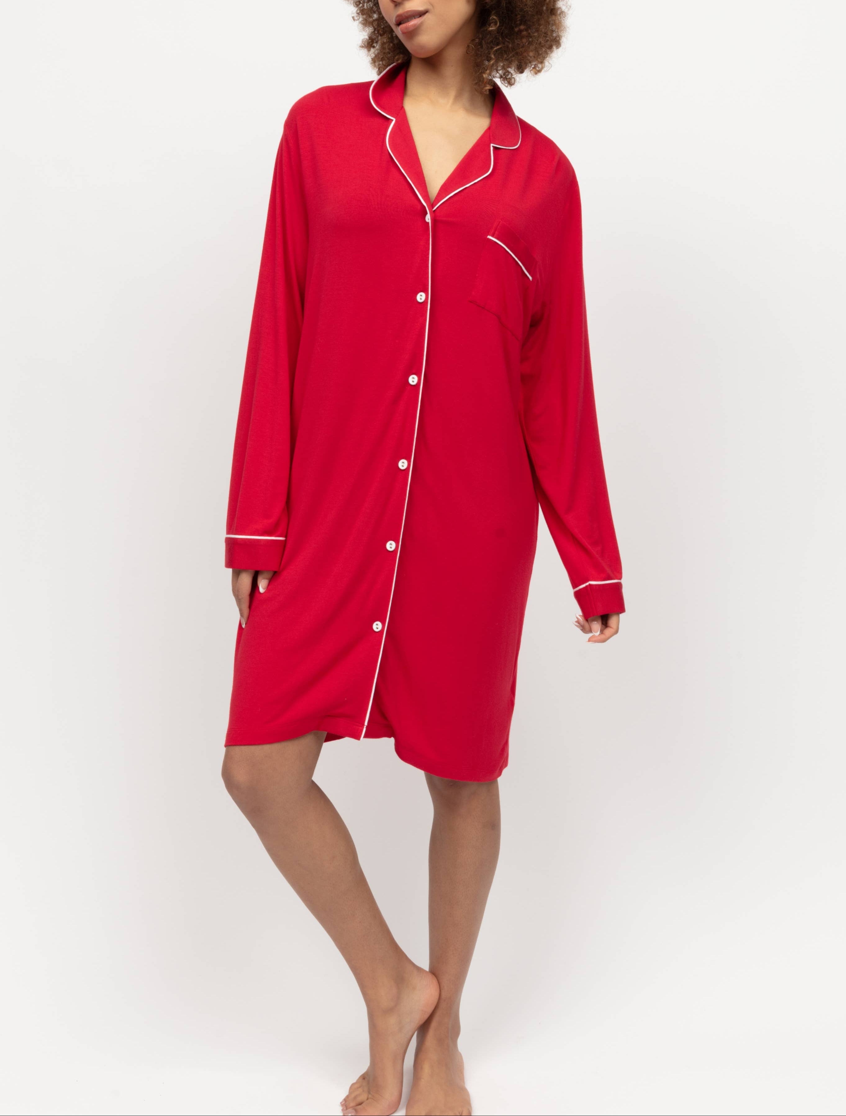 Montana Red Revere Jersey Long Sleeve Nightshirt