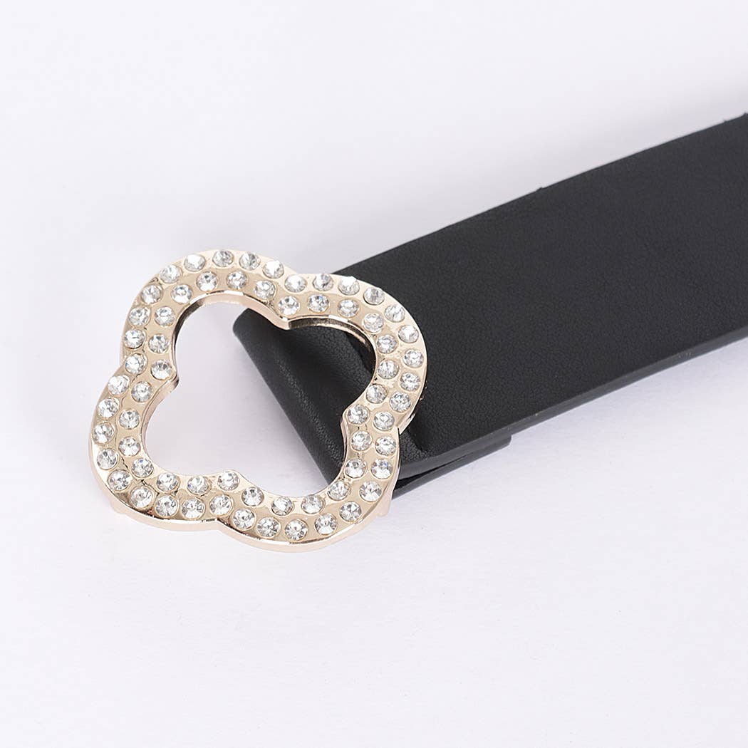 Clover Rhinestone Plus Size Belt