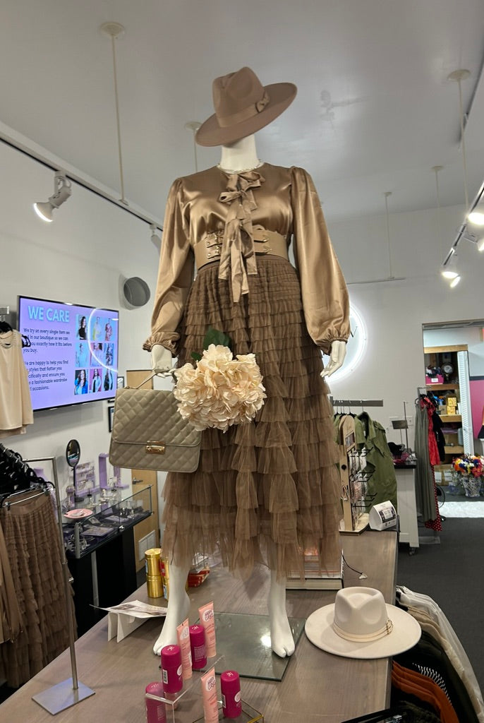 Cascade Tulle Mesh Skirt
