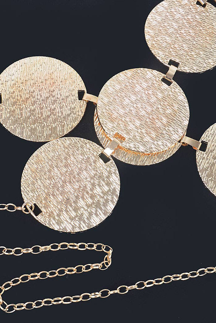 Textured Disc Gold Belt