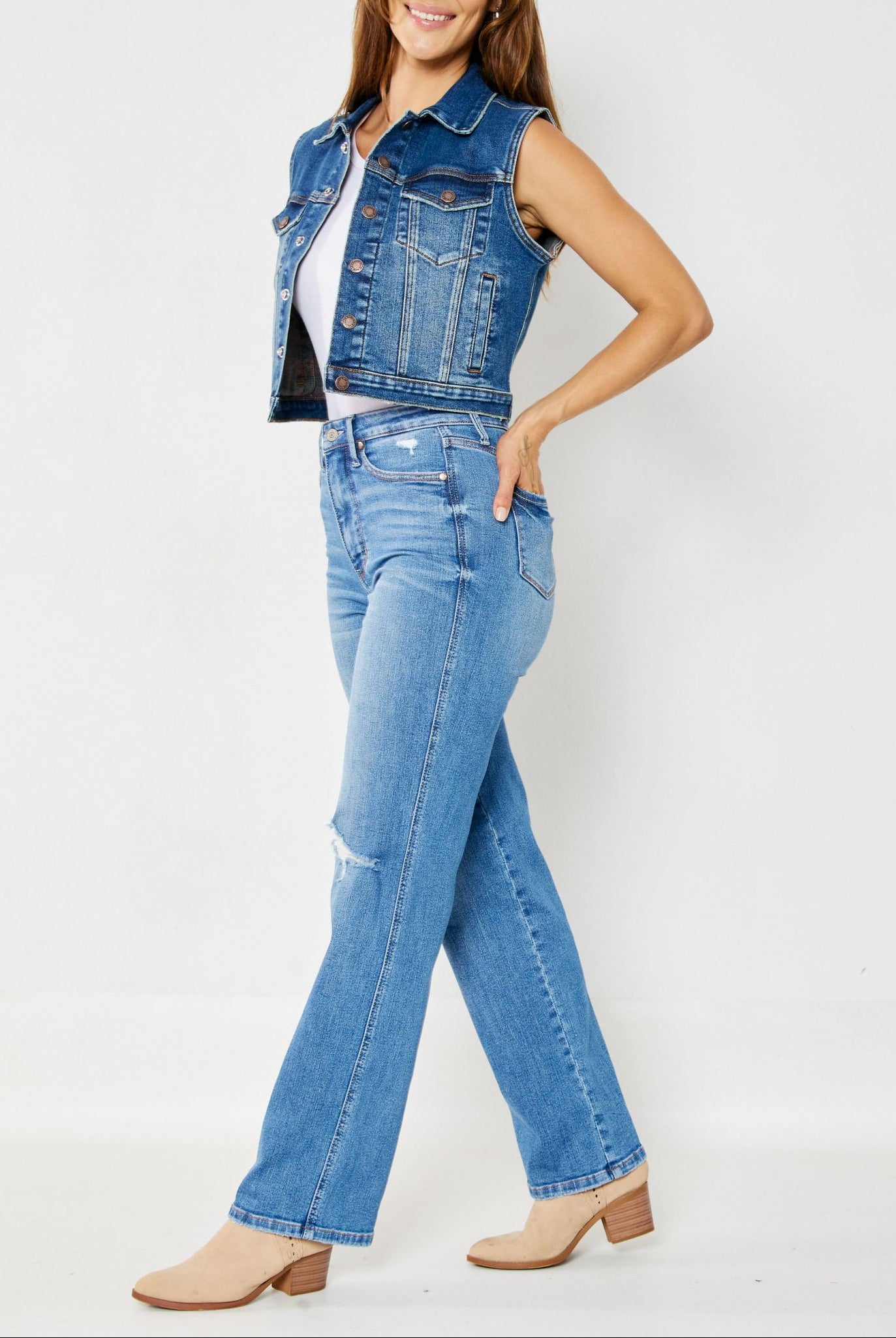 Tummy Control Destroyed Straight Judy Blue