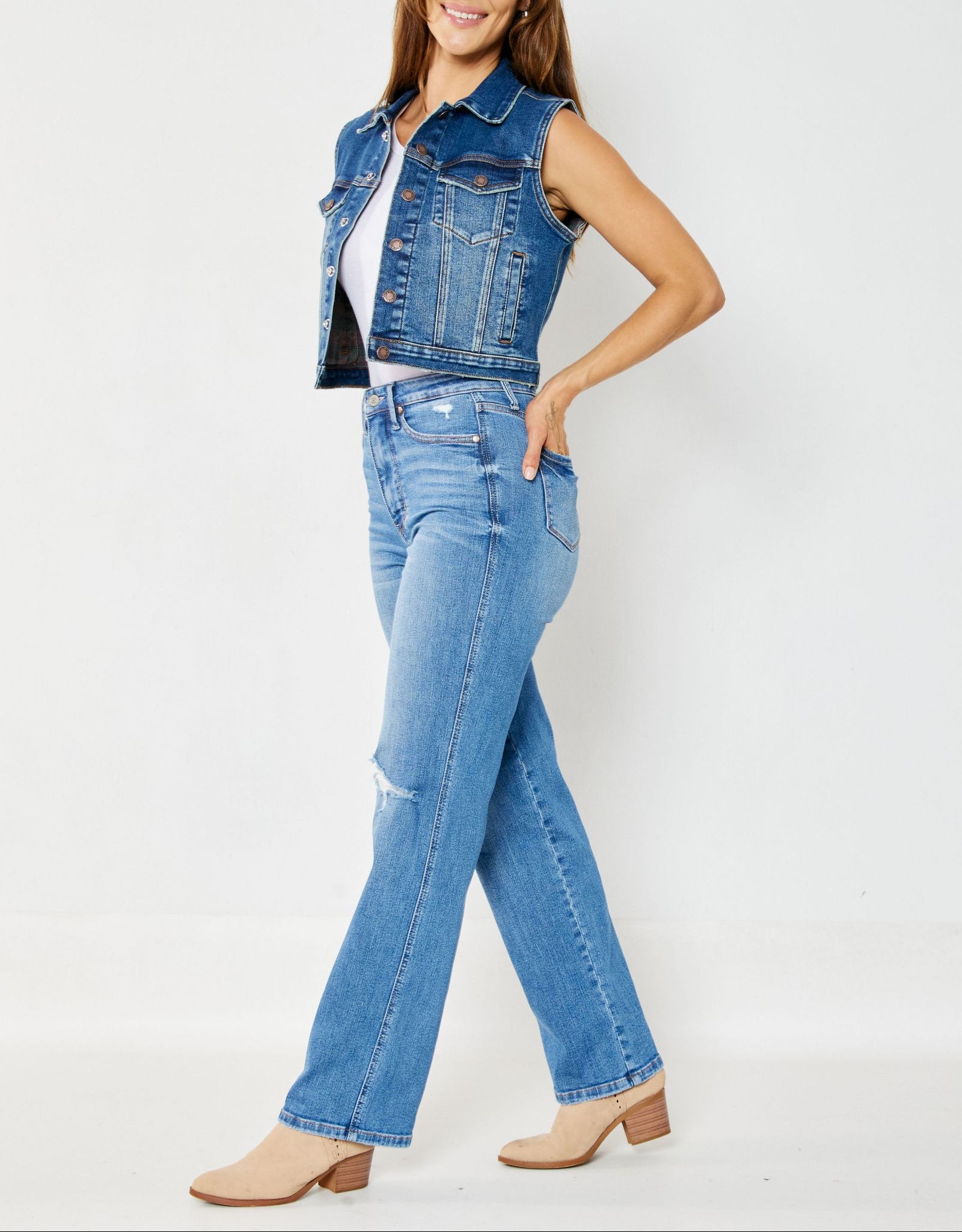 Tummy Control Destroyed Straight Judy Blue