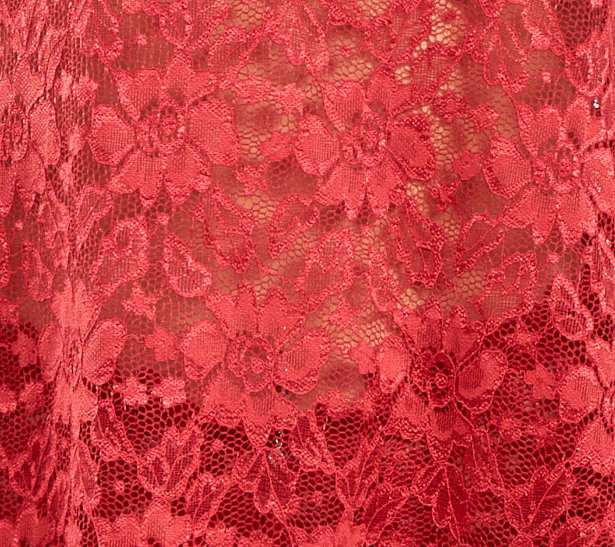 Red Satin Chemise W/ Lace Trim