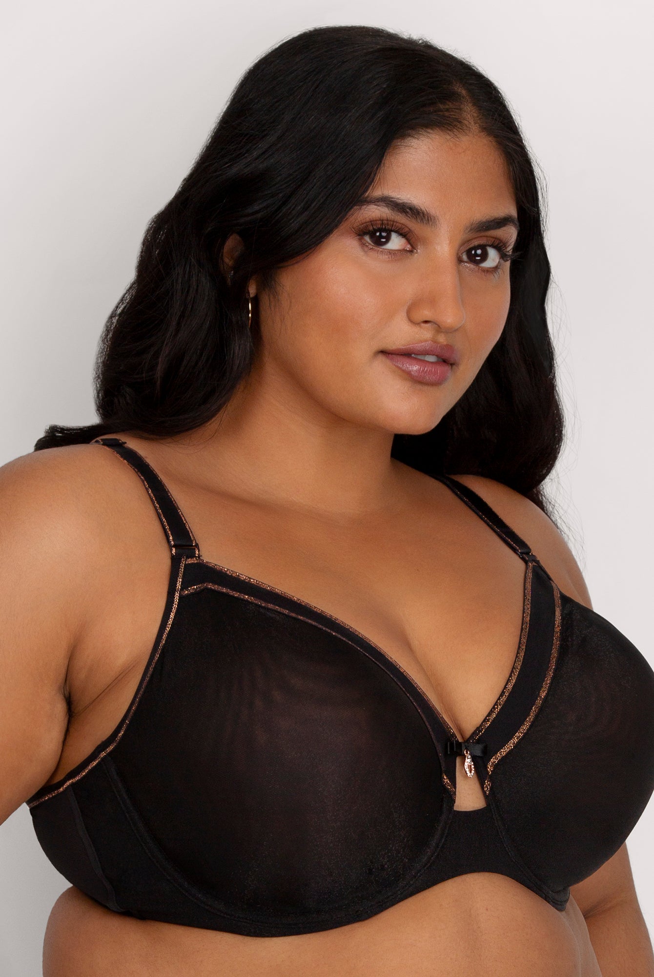 Liza Shimmer Unlined Mesh Full Coverage Underwire Bra