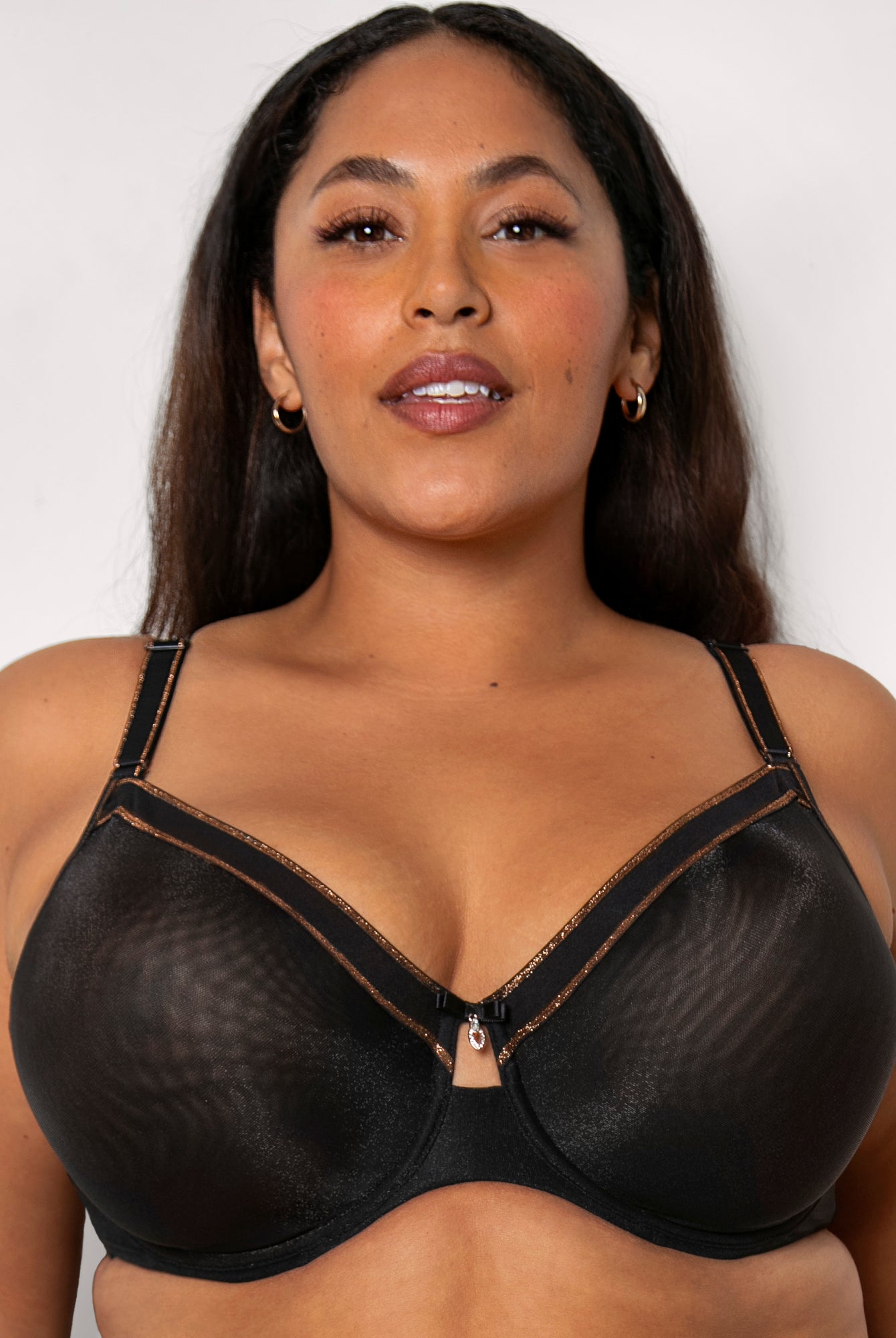 Liza Shimmer Unlined Mesh Full Coverage Underwire Bra