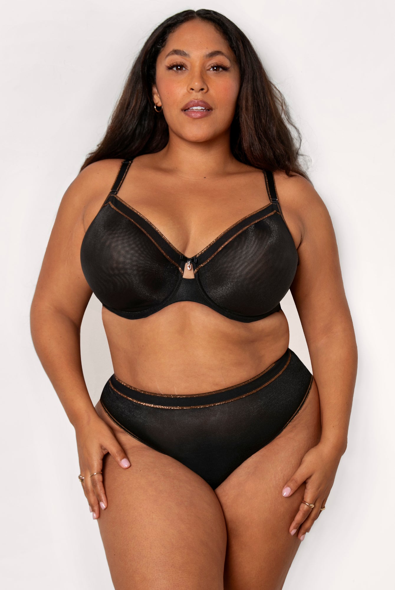 Liza Shimmer Unlined Mesh Full Coverage Underwire Bra