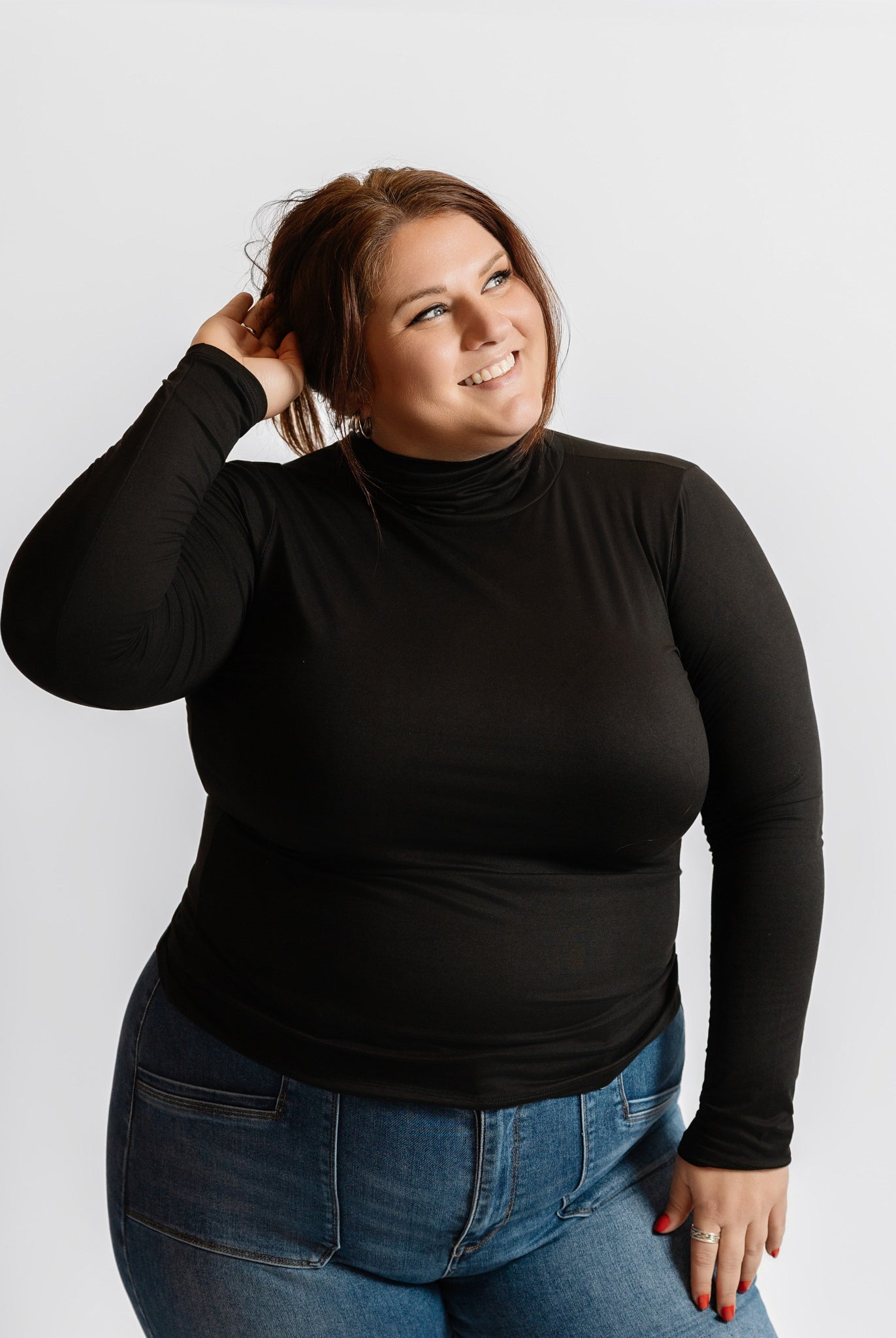 Microfiber Mock Neck