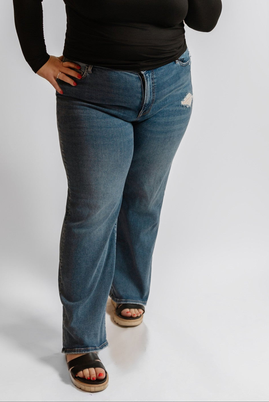 31" Zenana HW Straight Leg Denim
