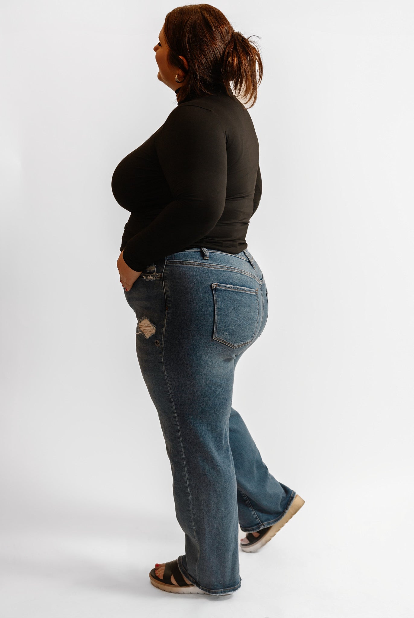 31" Zenana HW Straight Leg Denim