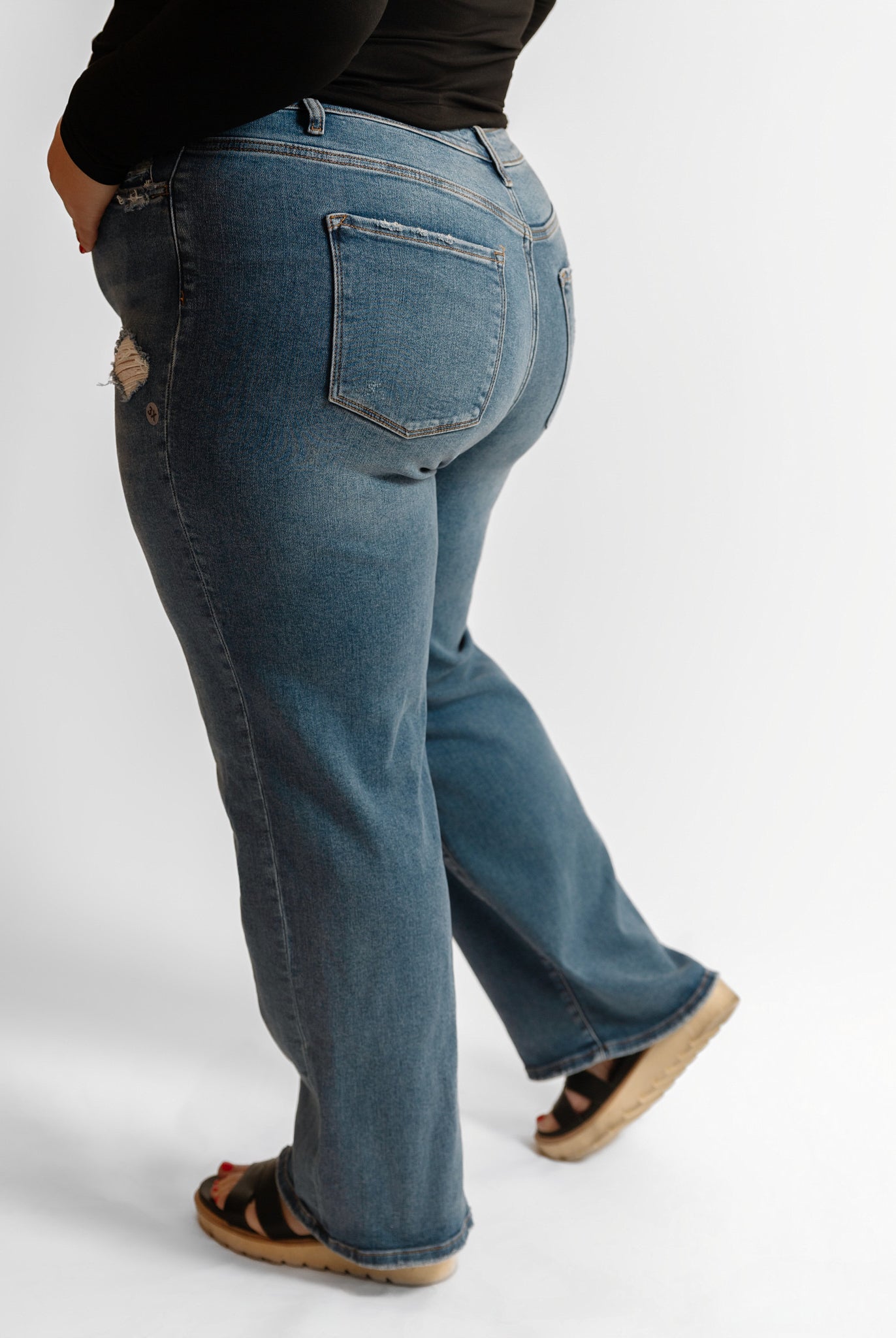 31" Zenana HW Straight Leg Denim