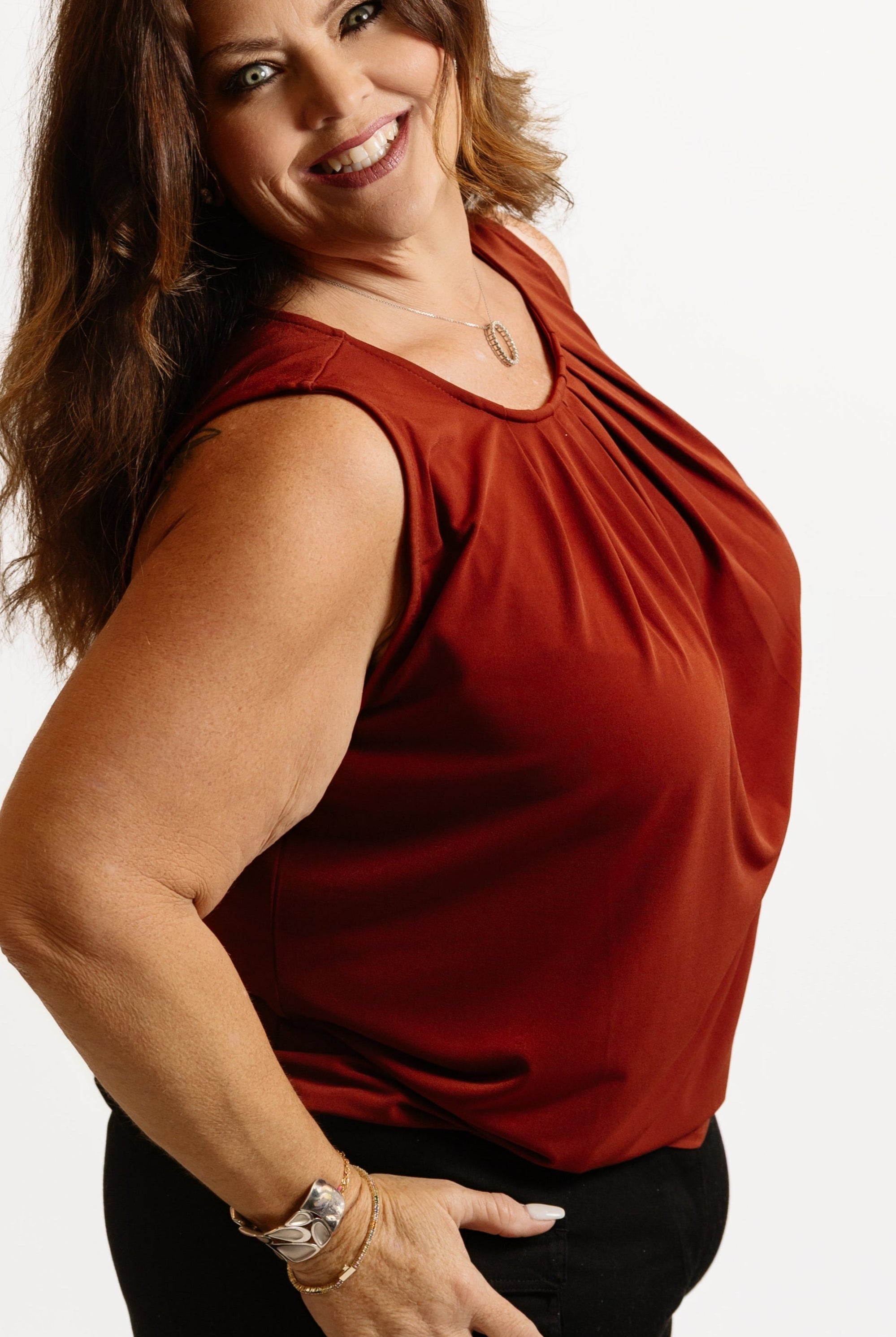 Pearl Pleated Top