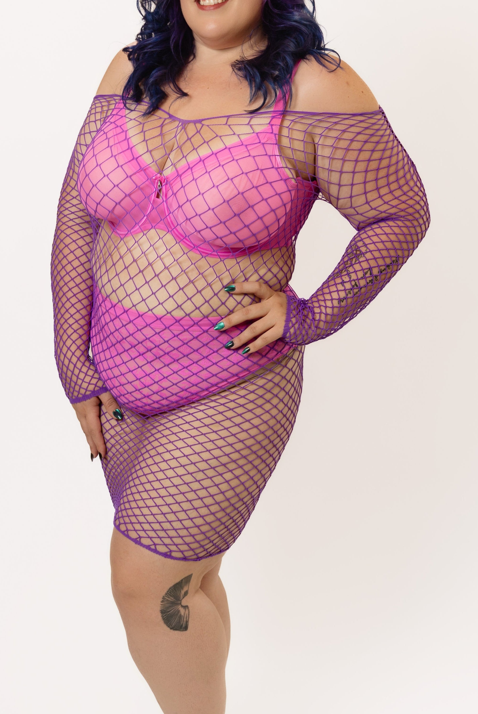 Morgana Fishnet Bodystocking Mini Dress