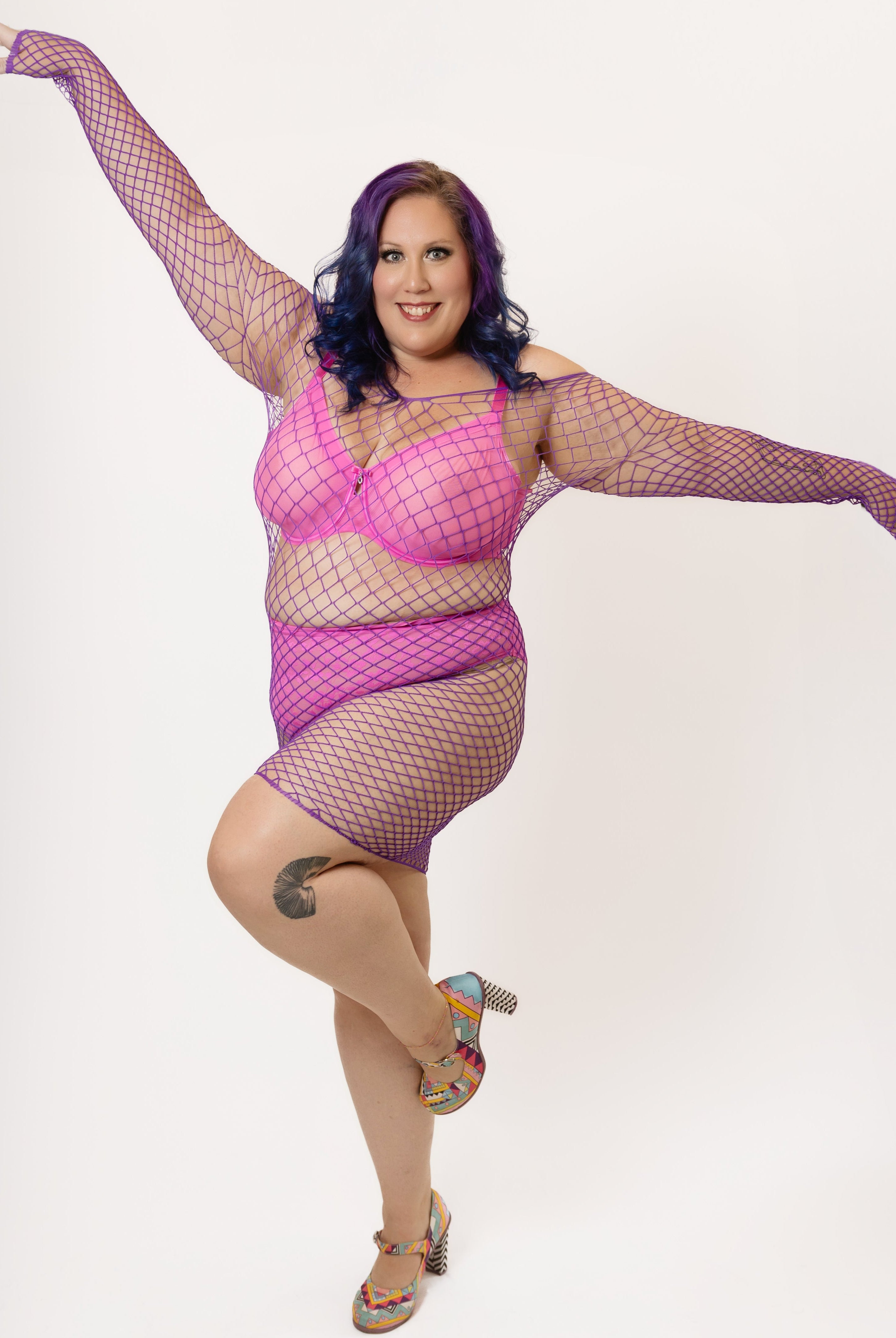 Morgana Fishnet Bodystocking Mini Dress