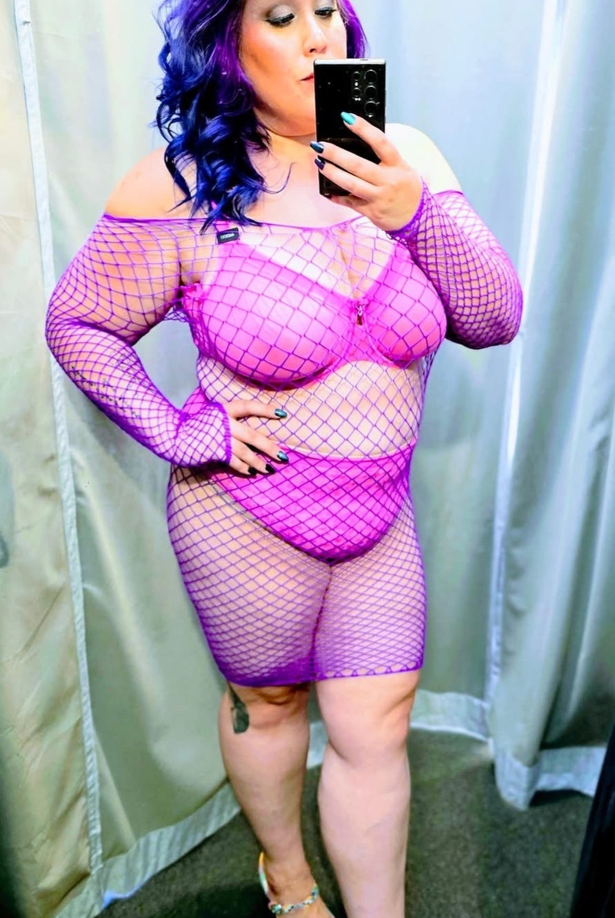 Morgana Fishnet Bodystocking Mini Dress