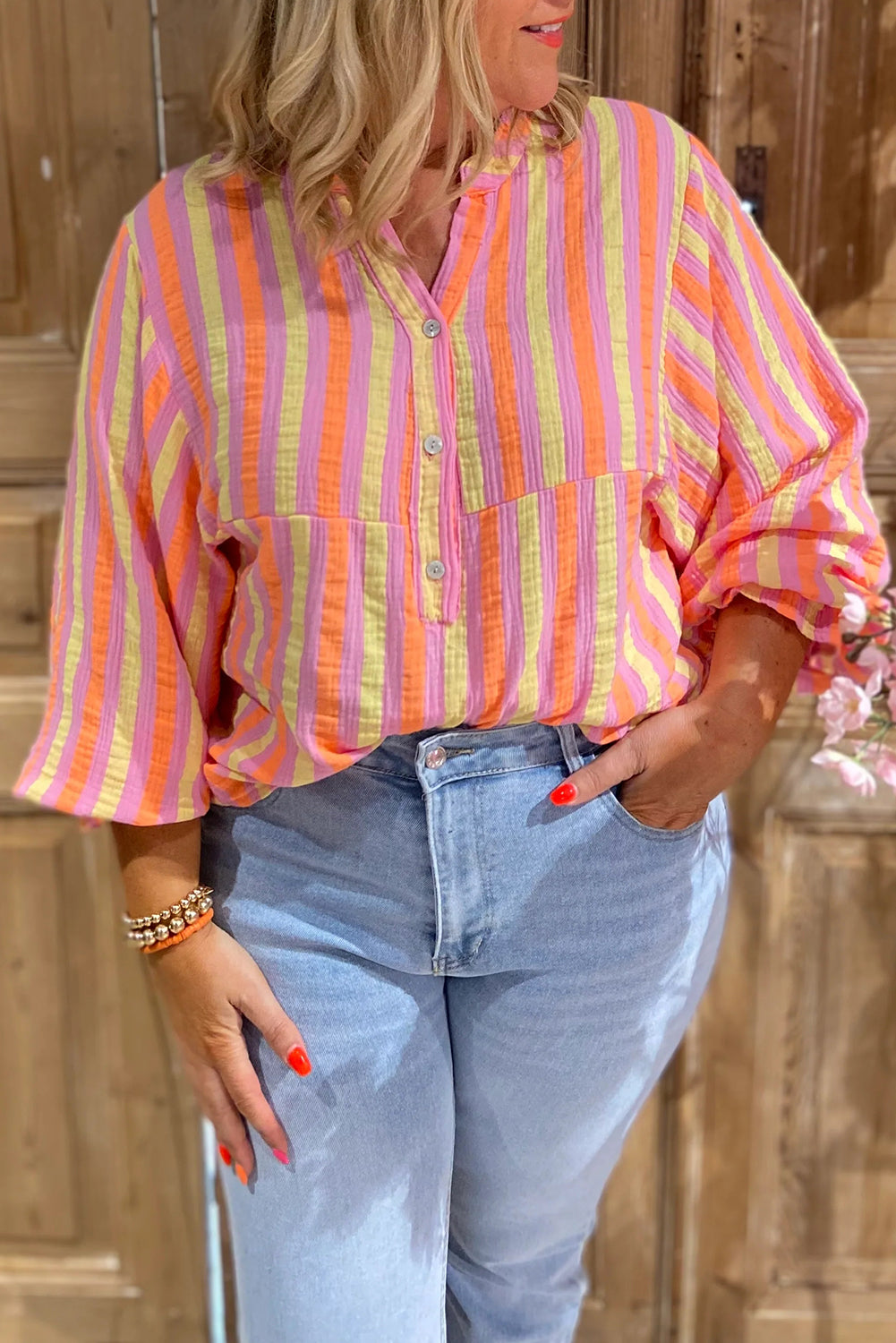 Poppy Striped Popover
