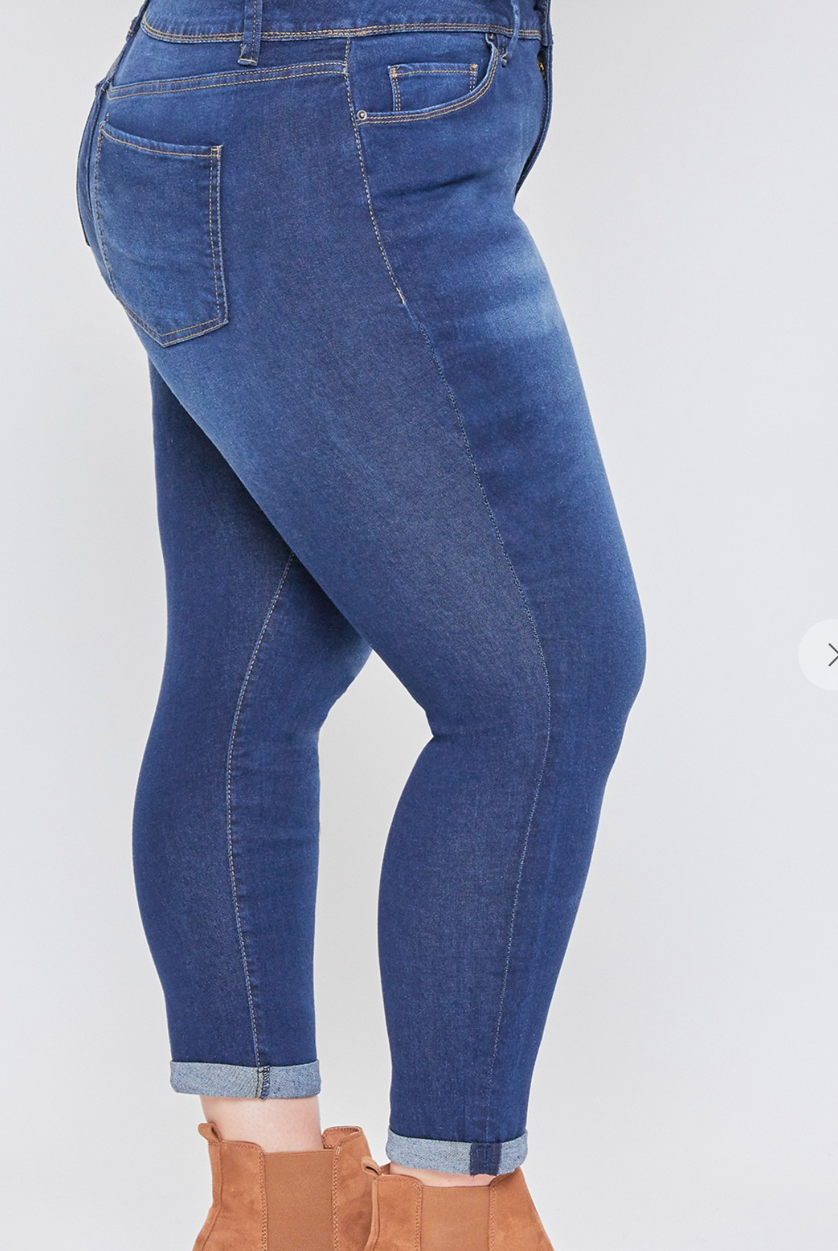 Royalty High Rise Roll Cuff Ankle Jeans - Hide Your Muffin Top