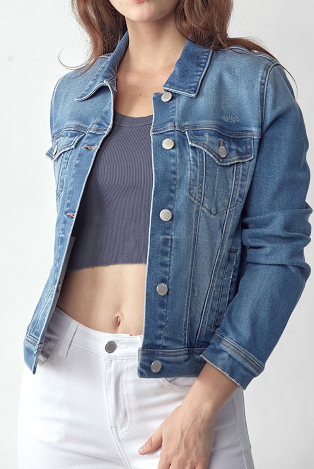 Soft Washed Denim Jacket by Risen
