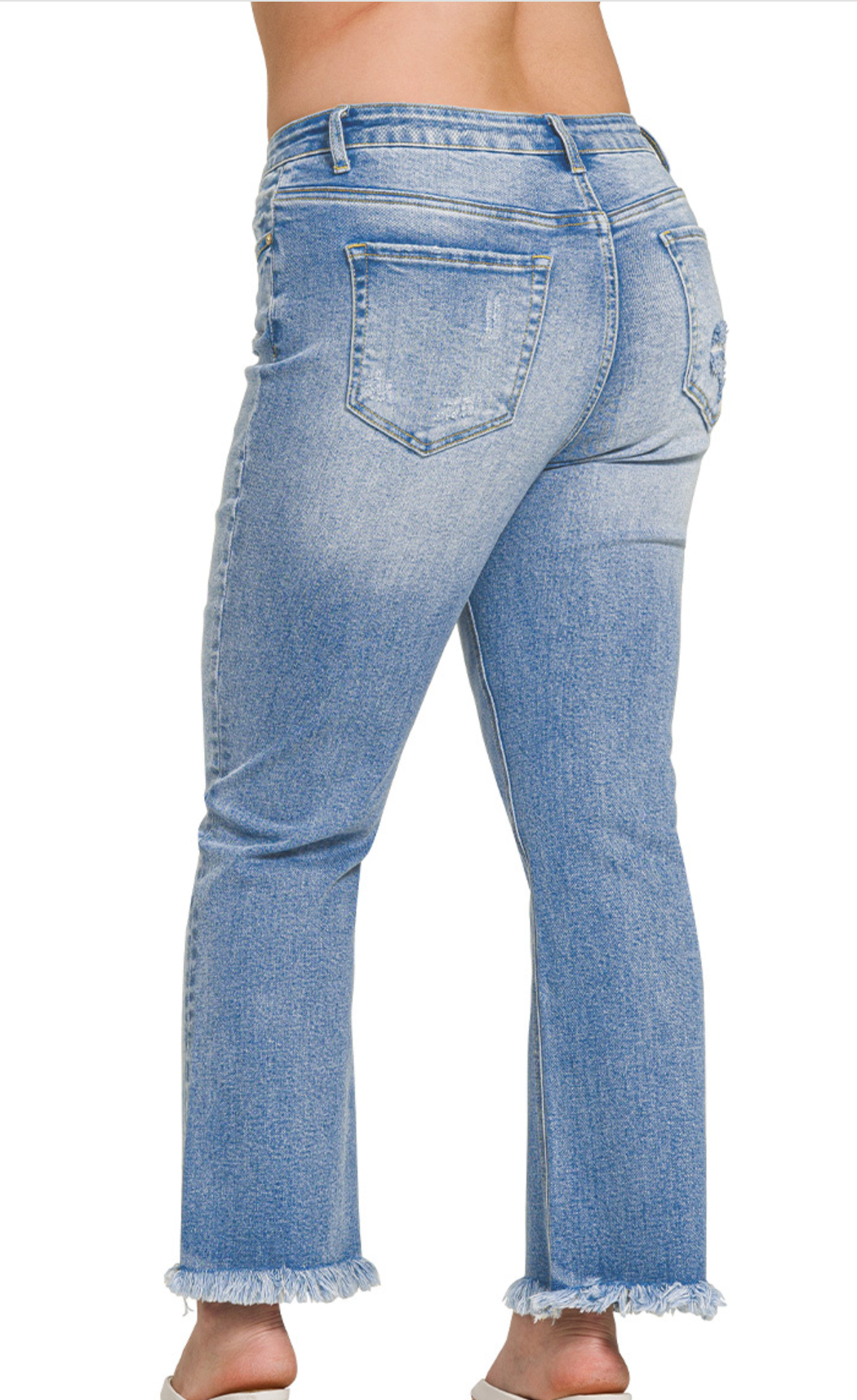 27" Zenana HR Light Distressed Straight